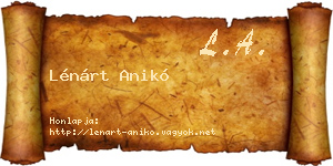 Lénárt Anikó névjegykártya